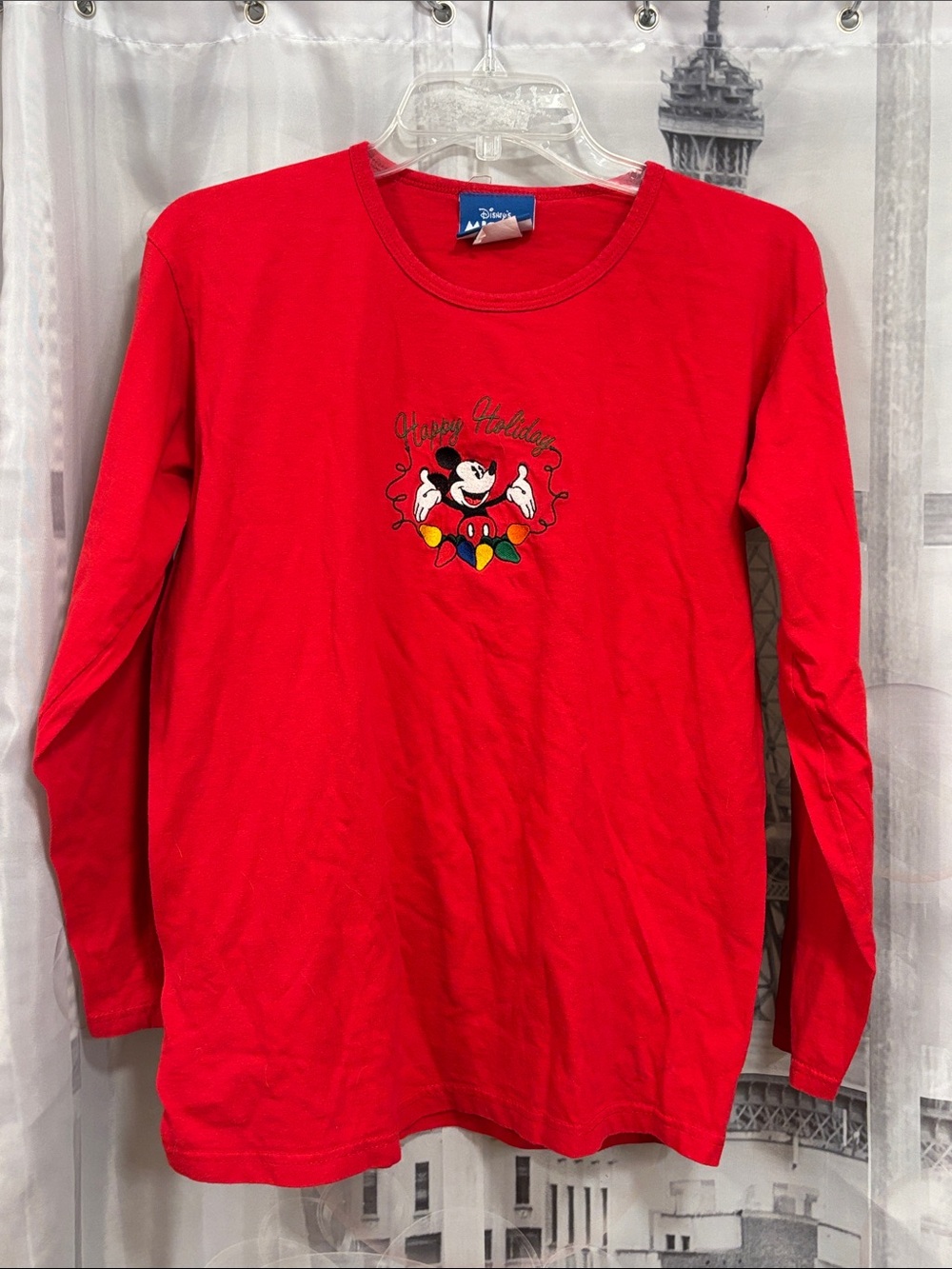 Mickey Mouse Red Long-Sleeve Holiday Tee